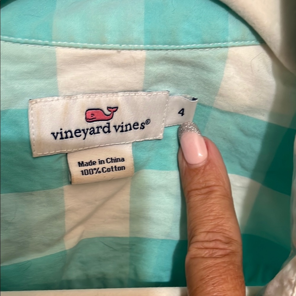 Vineyard Vines sea green check Shirt